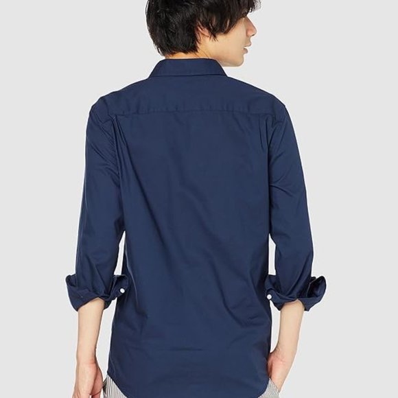 Amazon Essentials Men's Blue Regular-Fit Long-Sleeve Casual Poplin Shirt XL - Picture 5 of 7